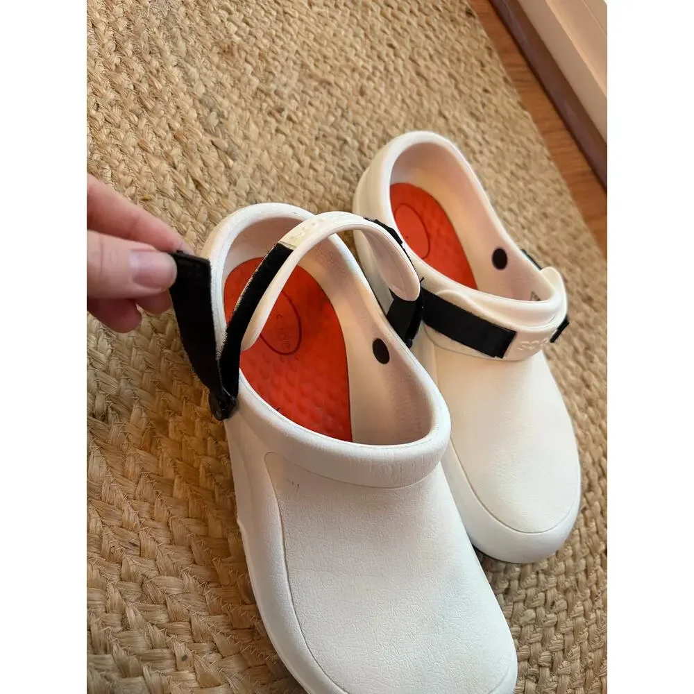 Crocs Bistro Pro LiteRide Work Clog White Adjustable Strap Anti-Slip Size Men 10